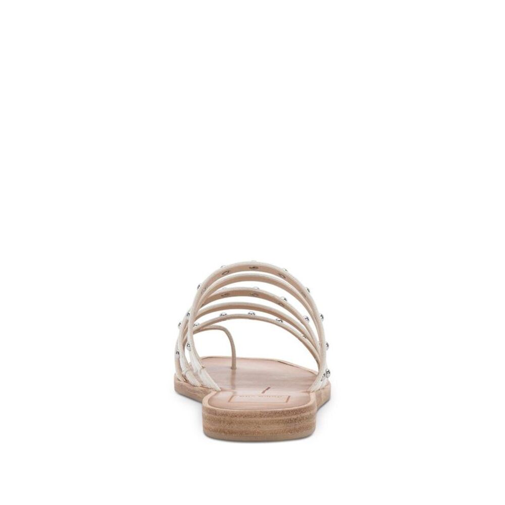 DOLCE VITA Womens White Kaylee Square Toe Wedge Slip On Slide Sandals 7.5 - Picture 2 of 4